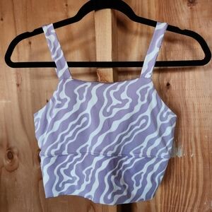 Purple and White Patterned Crop Top "BUY1 GET1 FREE"